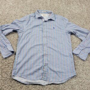 Penguin Munsingwear Shirt Mens Medium Colorful Plaid Long Sl Button Up Roll Tab